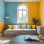 Combinación como pintar un cuarto de dos colores