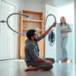 Cómo colocar la manguera de desagote del lavarropas