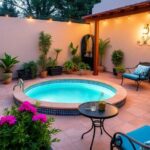 Patios pequeños y piscinas pequeñas para casas con poco espacio