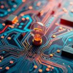 Símbolo de la bombilla en un circuito eléctrico